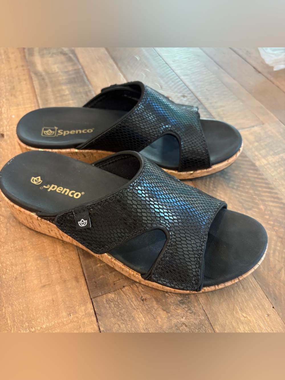 Spenco Camille Wedge Sandals Black